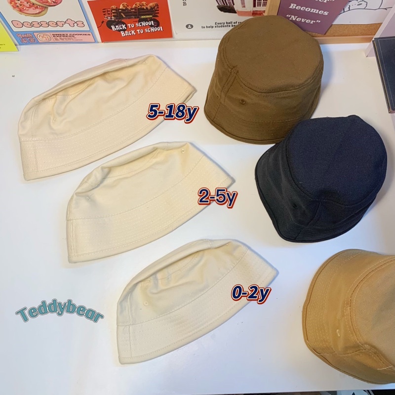 Mũ Nón Bucket Cho Bé Chống Nắng Thêu Tên 0-18y TEDDYBEAR Mũ Tai Bèo Trẻ Em Thêu Tên Thêu Hình