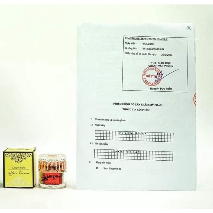 Face Cream Quyên Lara Kem Dưỡng Và Tái Tạo Da Giúp Trắng Da,Mờ Nám Trắng Hồng Tự Nhiên Dùng Cho Da Khô 30g