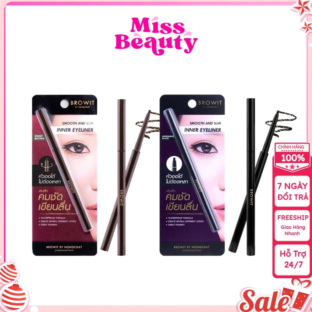 [FREESHIP] Chì kẻ mắt BROWIT BY NONGCHAT SMOOTH AND SLIM INNER EYELINER siêu mảnh dễ kẻ NỘI ĐỊA THÁI