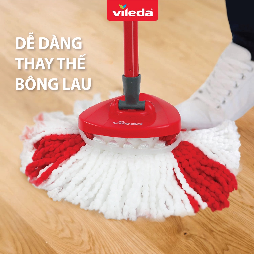 Cây lau nhà VILEDA Turbo Easy Wring&Clean kèm khăn lau đa năng gói 4 chiếc