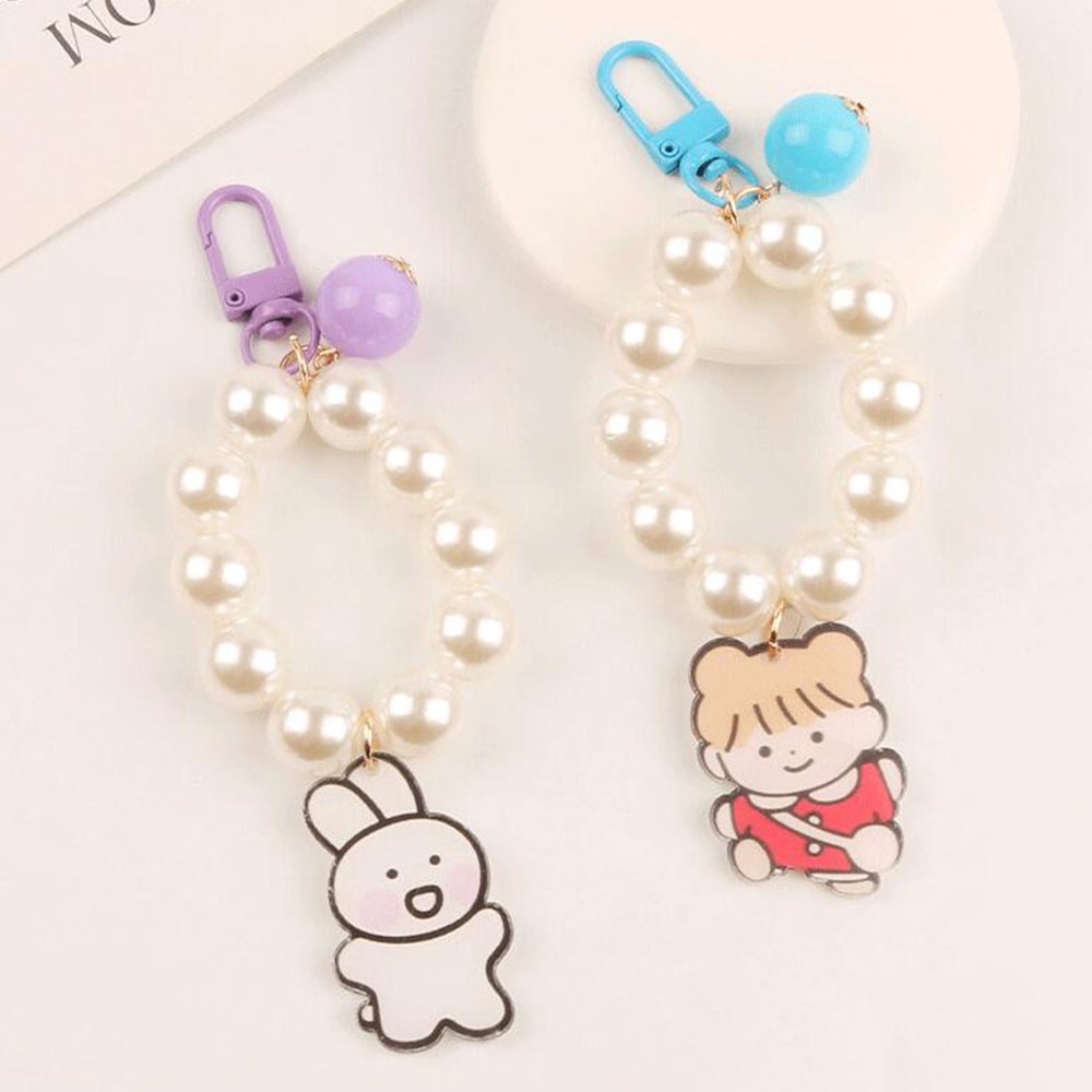 Vỏ Bảo Vệ Hộp Sạc Tai Nghe Không Dây Qipin Hình Thỏ Trắng Đính Hạt Ngọc Trai Dễ Thương DIY