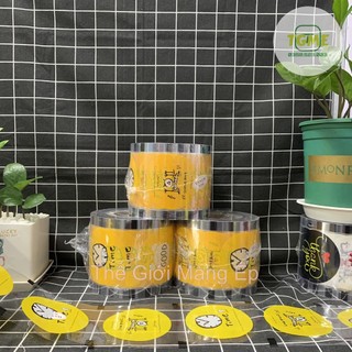 Cuộn màng ép ly nhựa đựngtrà sữa-mẫu time vàng 779-2400 hình/cuộn
