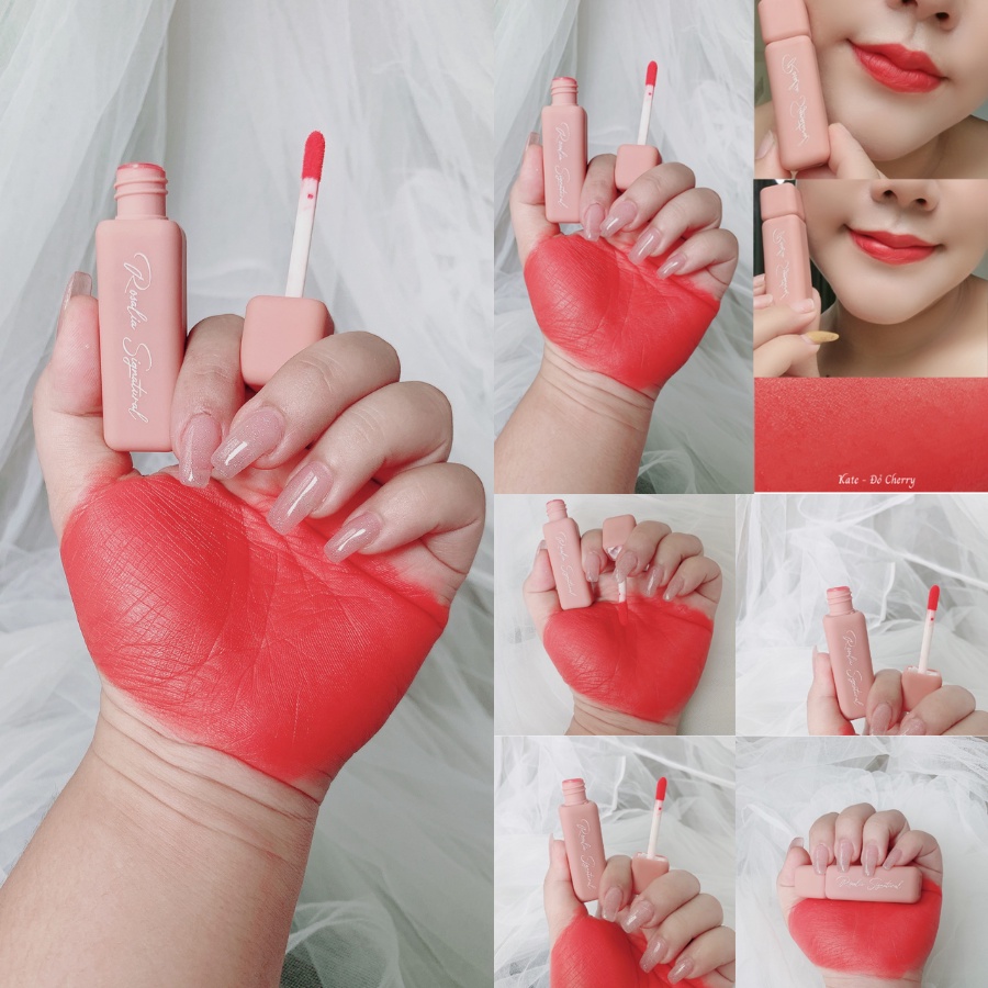 "Màu Mới" Son Lì Đỏ Cherry Không Chì Chất Son mềm nhũn Mịn ẩm thực Không Trôi Từ hoả hồng Sạch Kate Rosalia