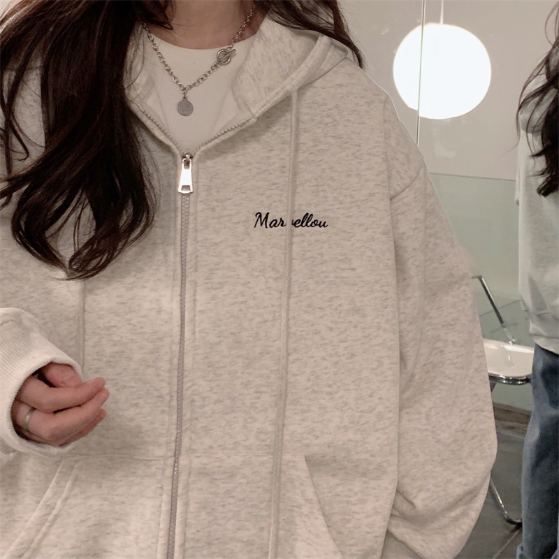 Áo Hoodie Dáng Rộng In Chữ Thời Trang Mùa Thu Mới Cho Nữ