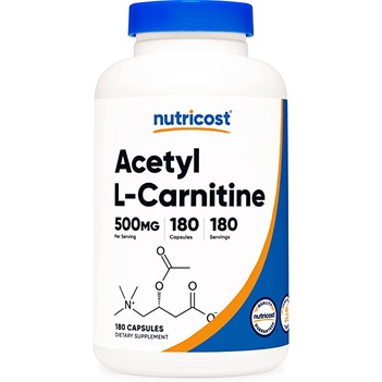 Nutricost Acetyl L-Carnitine viên uống hỗ trợ giảm mỡ,đốt cháy calo,phục hồi cơ bắp 500mg 180 viên