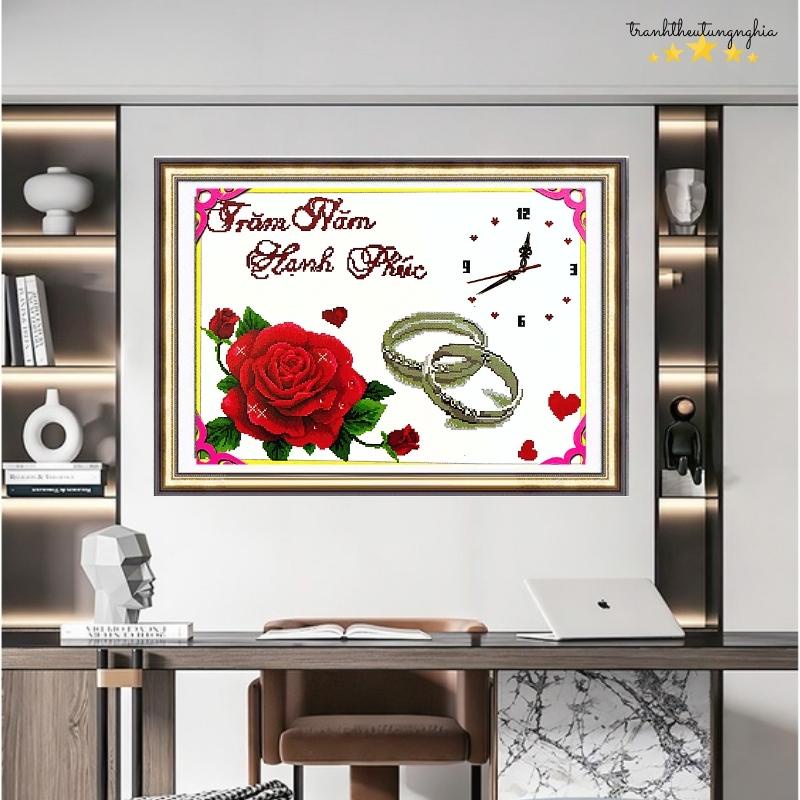 Tranh thêu chữ thập tình yêu vĩnh cửu 65cm x 49cm