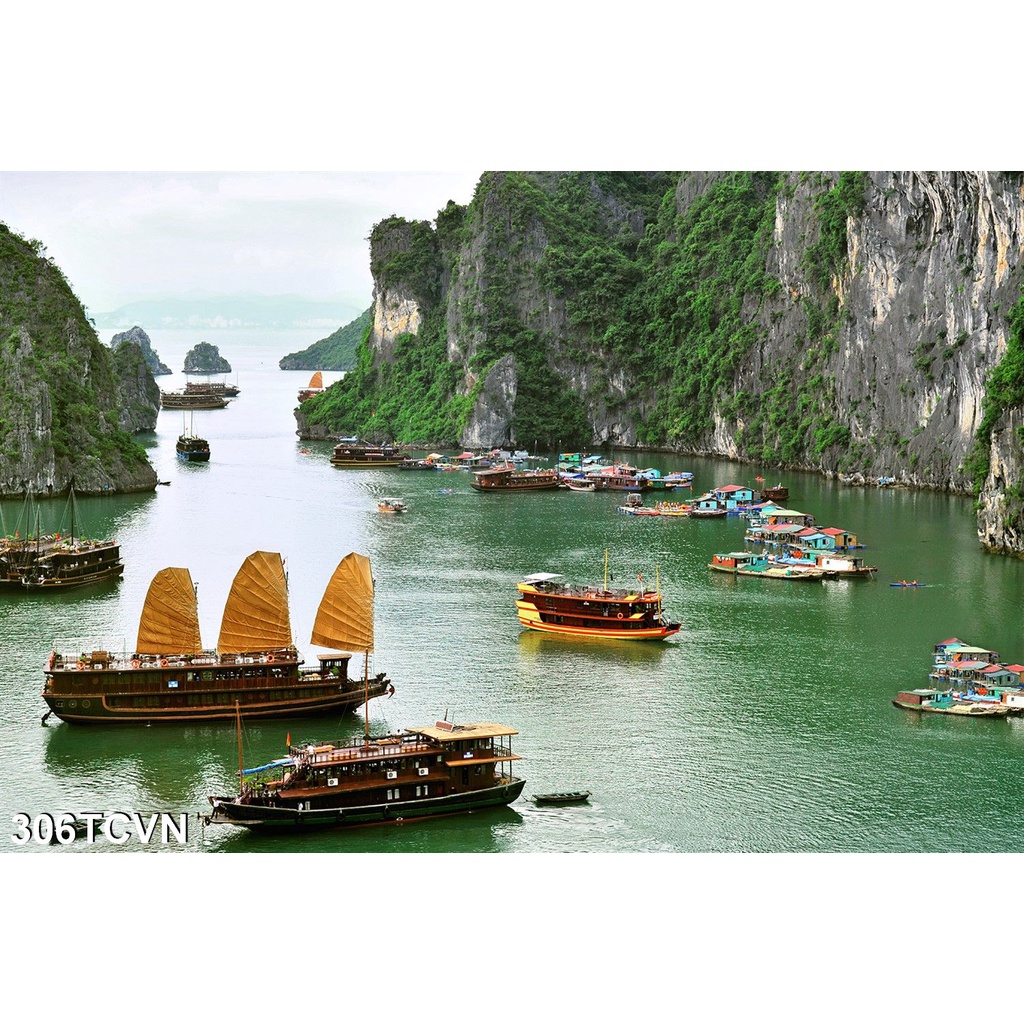 Tranh dán tường 3d thắng cảnh đẹp việt nam - 306TCVN-Phong cảnh thiên nhiên hùng vĩ