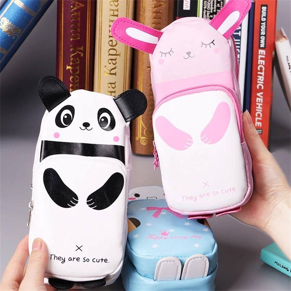 Túi Đựng Bút Bằng Da PU Chống Nước Có Khóa Kéo Xinh Xắn