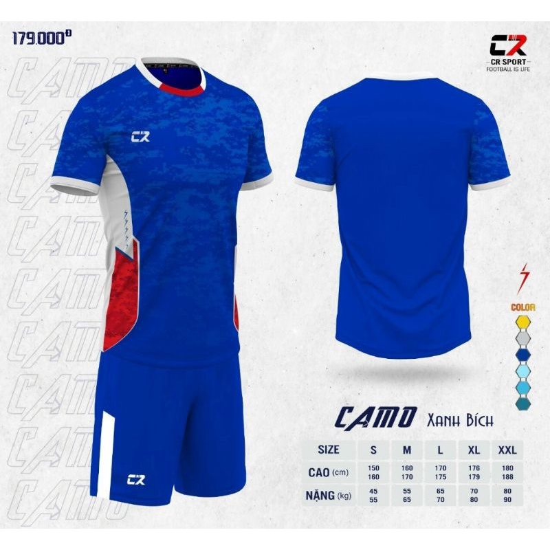 BỘ QUẦN ÁO BÓNG ĐÁ CR SPORT - CAMO
