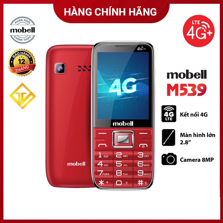 Điện thoại Mobell M539 4G ,Pin trâu, Màn hình rộng 2.8&quot;  - Hàng chính hãng