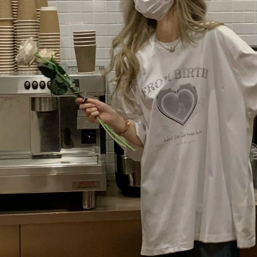 NRVP Áo Thun Unisex Mùa Hè Dáng Suông Tay Cộc Phong Cách Hàn Quốc Cho Nam Nữ