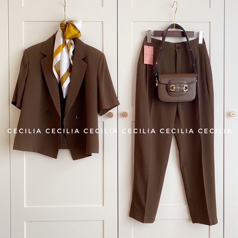 Set blazer clementine by cecilia áo dáng suông ngắn cộc tay quần baggy - ảnh sản phẩm 7