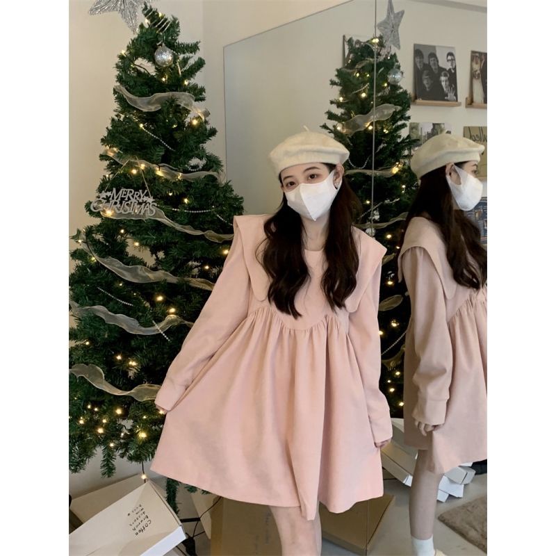 ☑Váy Tay Phồng☑Đầm Tay Dài Cổ Búp Bê Phong Cách Thời Trang Mùa Thu Pháp Hàng Mới 2022