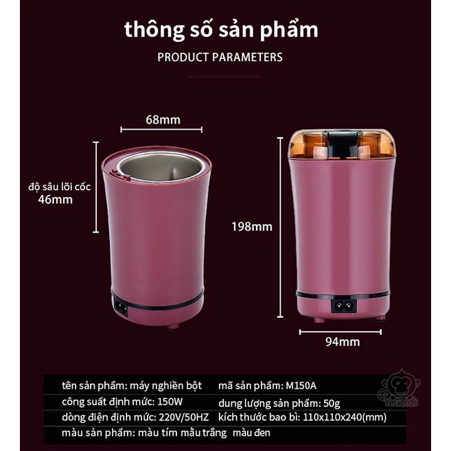Máy xay mini ép hạt khô siêu tốc - Ép hạt cà phê,ngũ cốc,đậu nành dể dàng sử dụng không cần lắp ráp (BH 6 tháng