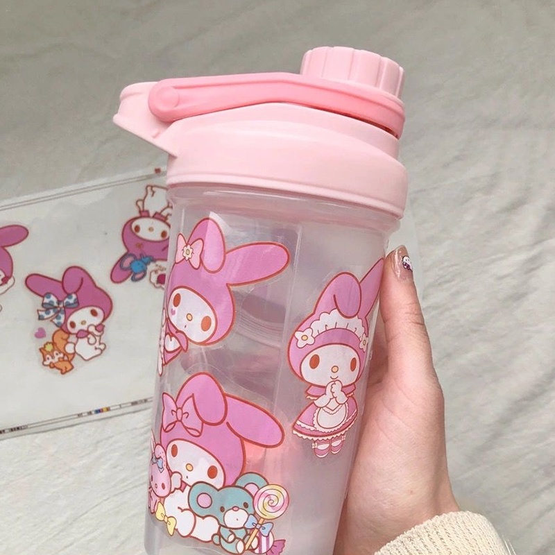 Bình Nước Nhựa Trong Suốt Dung Tích Lớn Thiết Kế Dễ Thương Tiện Dụng Cho Học Sinh