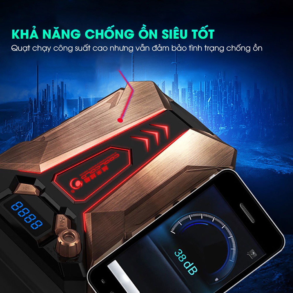 Hút gió tản nhiệt laptop SIDOTECH MAGIC 7 mini hợp kim nhôm cao cấp chống ồn trang bị màn hình LCD cùng đèn LED gaming