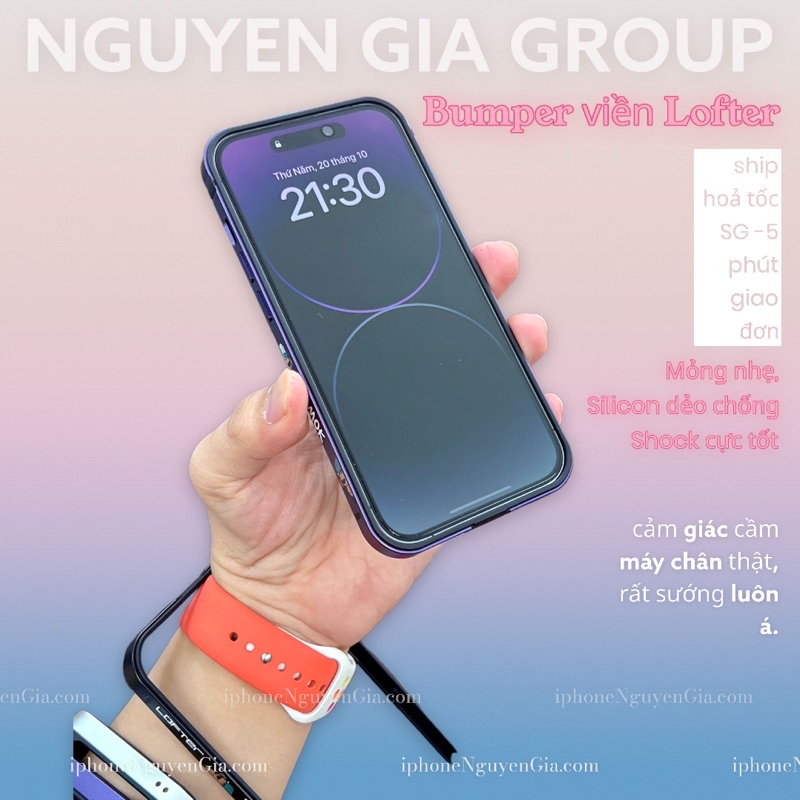 Bumper Viền silicon dẻo  Lofter iphone 14 pro max Monkey -Ốp viền silicon cho iP 14 Pro tại nguyễn gia group Q5
