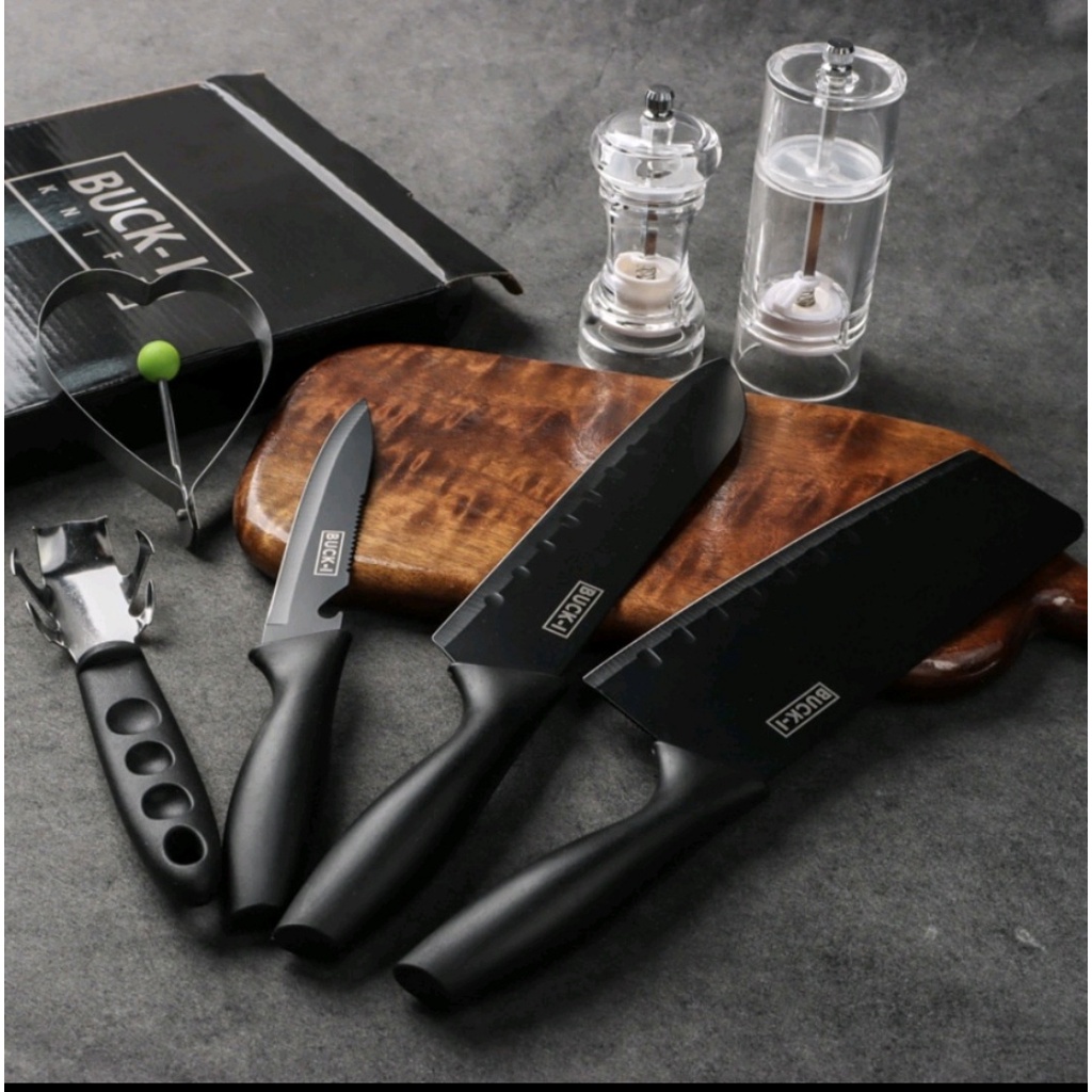 Bộ Dao 5 Món Làm Bếp Đa Năng Cao Cấp BUCK BLACK