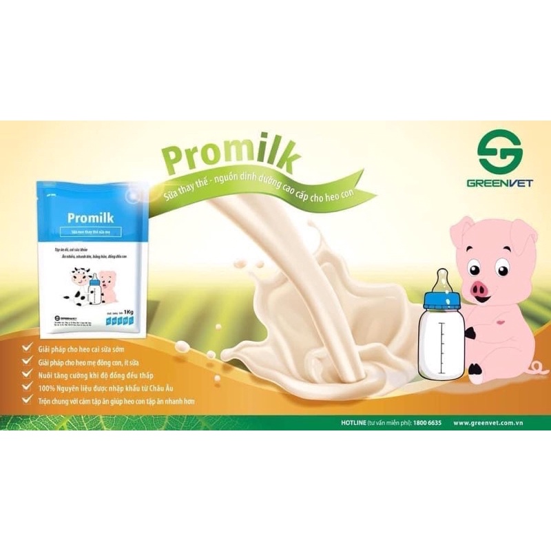 Promilk Sữa non thay thế sữa mẹ cho chó mèo dê cừu trâu bò 1KG