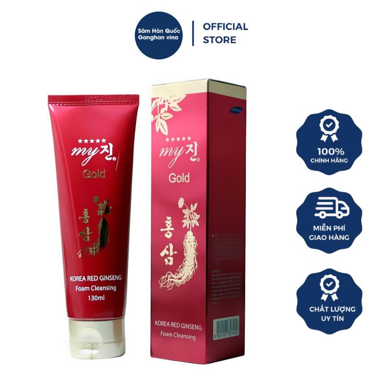 Sữa Rửa Mặt Sâm My Gold Hàn Quốc Chính Hãng 130ml - Giúp trắng da và ngừa mụn