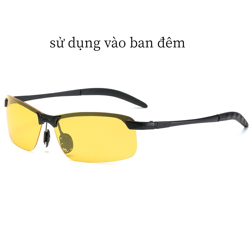Kính râm nam Phân Cực Nhập khẩu đi đường ngày và đêm Kính râm chống lóa chống Sương chống uv,Đạp xe,câu cá,lái xe