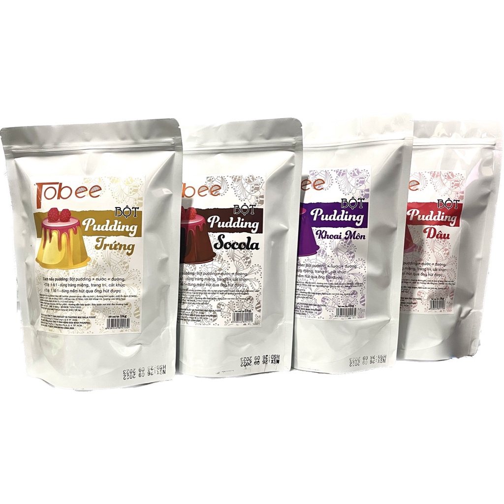 Bột Pudding 100 gram Nhiều Vị ( Trứng, Socola, Khoai Môn, Dâu, Xoài)