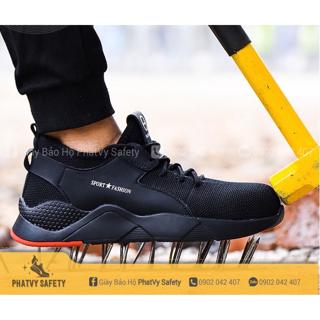 {Tặng Vớ}Giày Bảo Hộ Lao Động Kiểu Thể Thao BD56 Mũi Thép, Đế Lót Kevlar CHỐNG ĐINH/CHỐNG TRƠN GIÀY CÔNG TRÌNH SIÊU BỀN