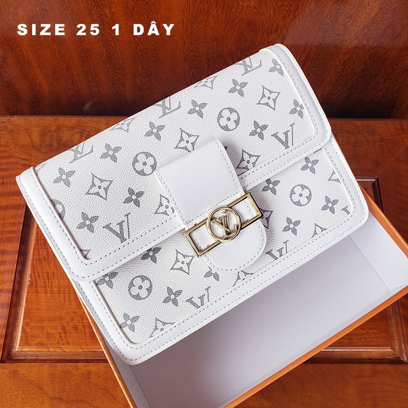 Túi xách dauphine hoa trắng fullbox