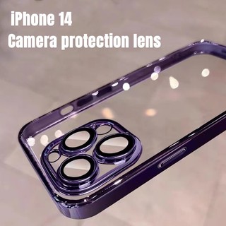 Ốp lưng iphone 14 13 12 11 pro max Màu tím - Ốp viền vuông -Tích hợp kính bảo vệ camera - Viền vuông mạ Màu Sang Trọng