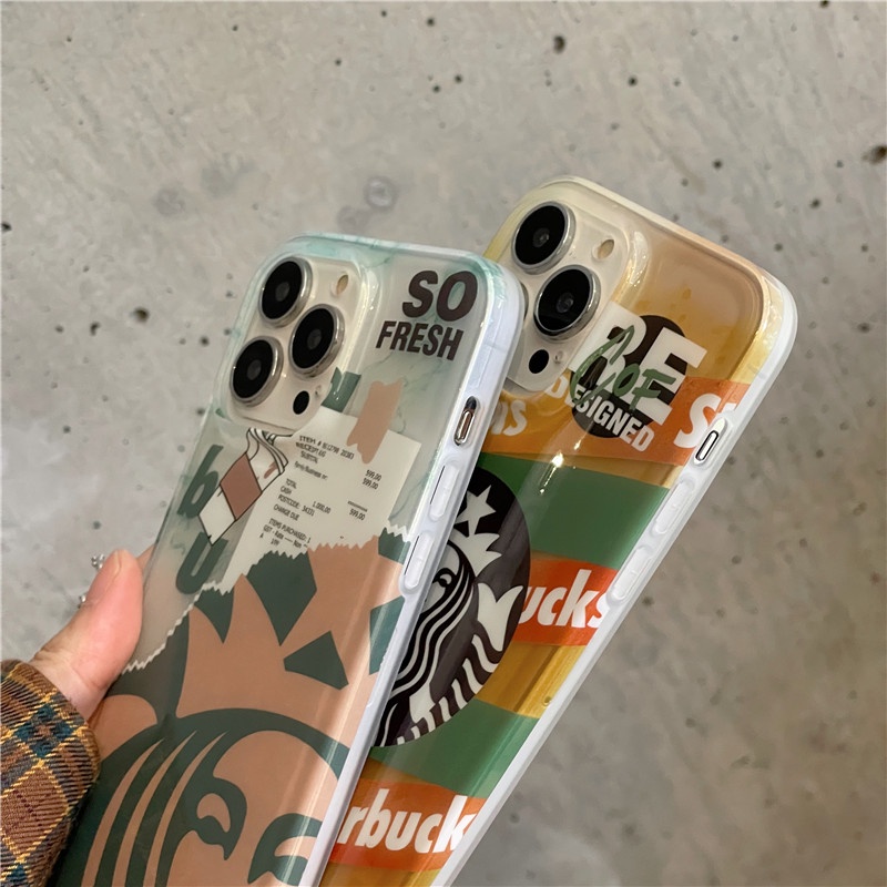 Hoạt Hình Ốp Điện Thoại Mềm Trong Suốt Hình starbucks Cho iphone15 15pro 15promax 14promax 14 14pro 13 13pro 13pm 12 12p 11