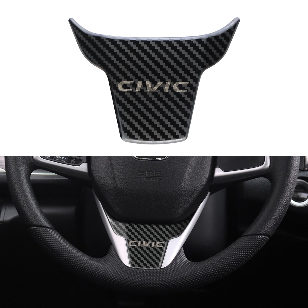 Miếng Dán Trang Trí Vô Lăng Xe Hơi Bằng Sợi Carbon Cho HONDA 10th Generation CIVIC 2016-2019