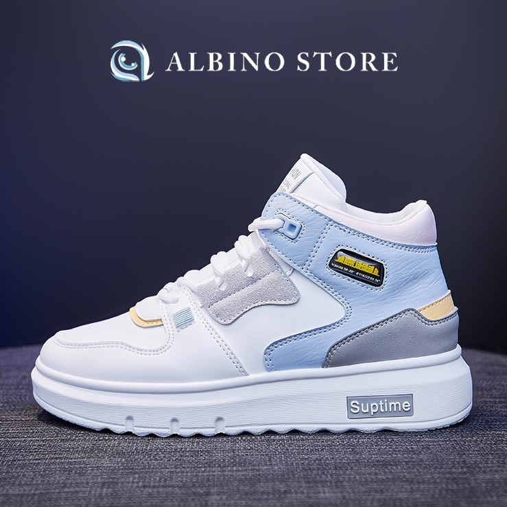 Giày cao cổ nữ Albino Store, giày thể thao nữ cổ cao ulzzang, dày Sneaker màu trắng đen, sneakers, độn đế NK90