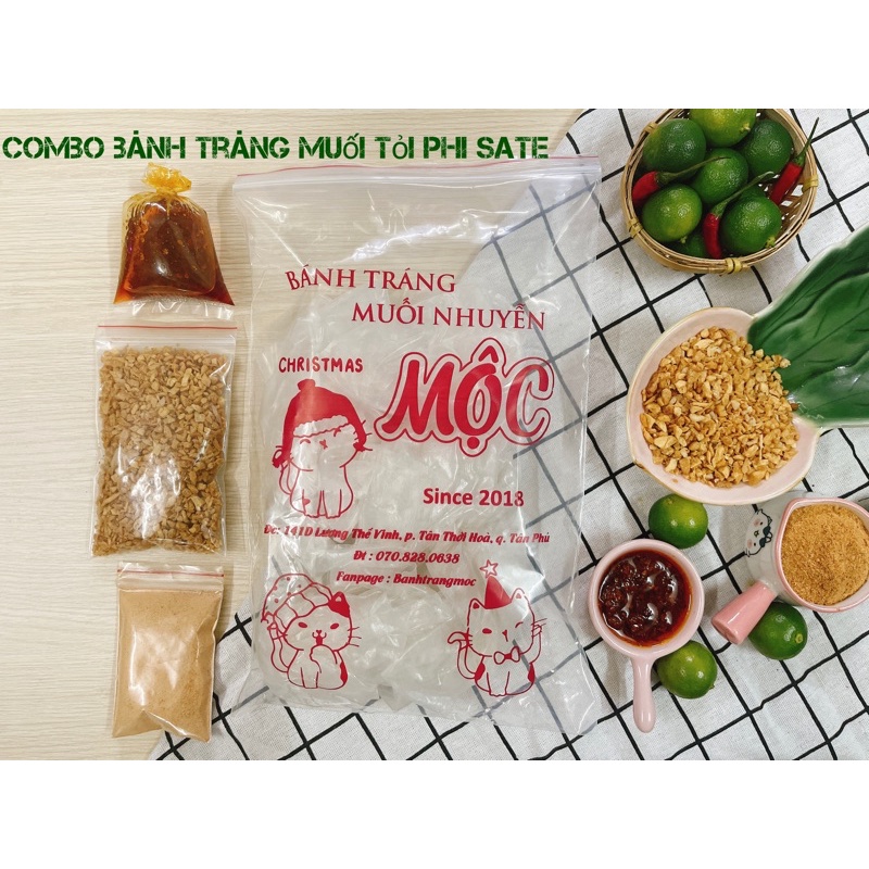 Combo Bánh Tráng Muối Tỏi phí sate