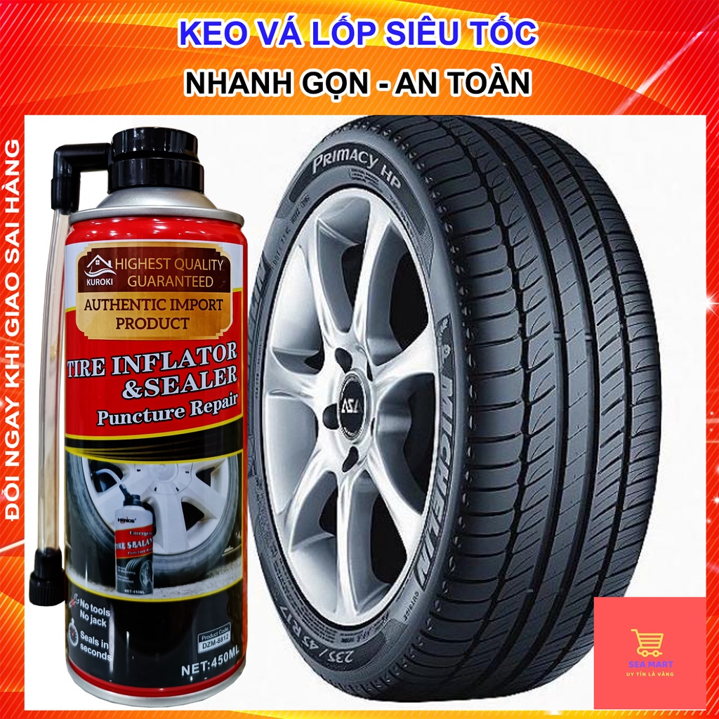 Keo vá săm lốp TIRE INFLATTOR & SEALER dành cho Ô TÔ, Xe máy, xe đạp điện chất keo chuyên dụng cực tốt - SEA.OTO