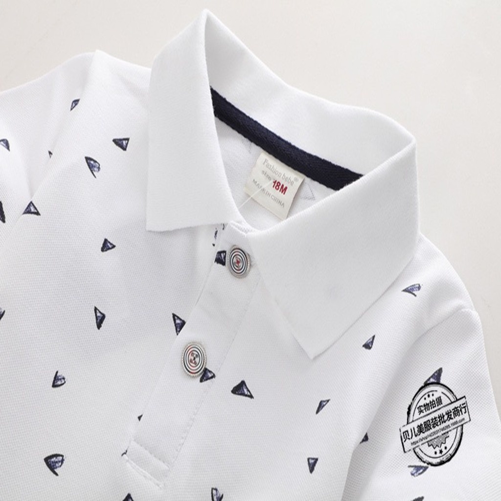 Áo Polo bé trai in thạch thùng cực xinh KIDS cho bé từ 6kg đến 28kg.áo có cổ cho bé họa tiết ngộ nghĩnh