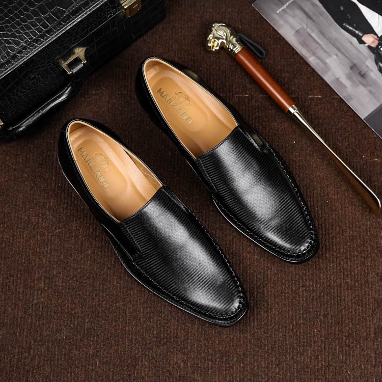 Giày nam đẹp da thật Manzano họa tiết tinh tế thanh lịch M66632