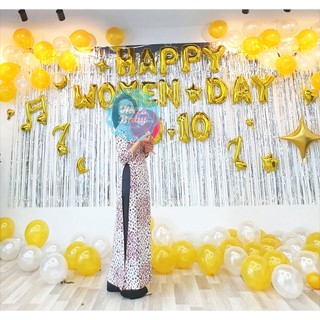 Bộ bóng chữ Happy Womens Day 20*10, 8*3