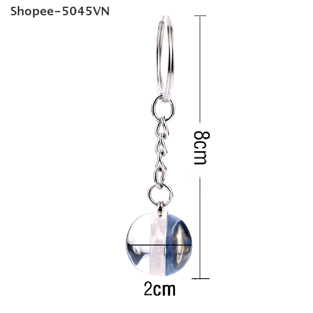 [Hàng Có Sẵn] Móc Khóa Quả Cầu Thủy Tinh Hai Mặt Hình Sói Hổ (H)