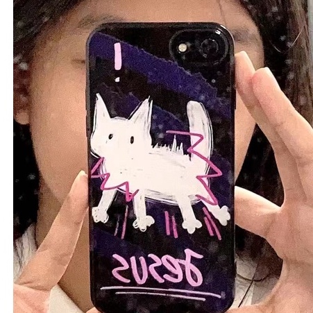 Ốp điện thoại mềm nữ tính in mèo thích hợp cho Apple iPhone 4 Iphone13 11/12pro Xsmax 78P 8L3V