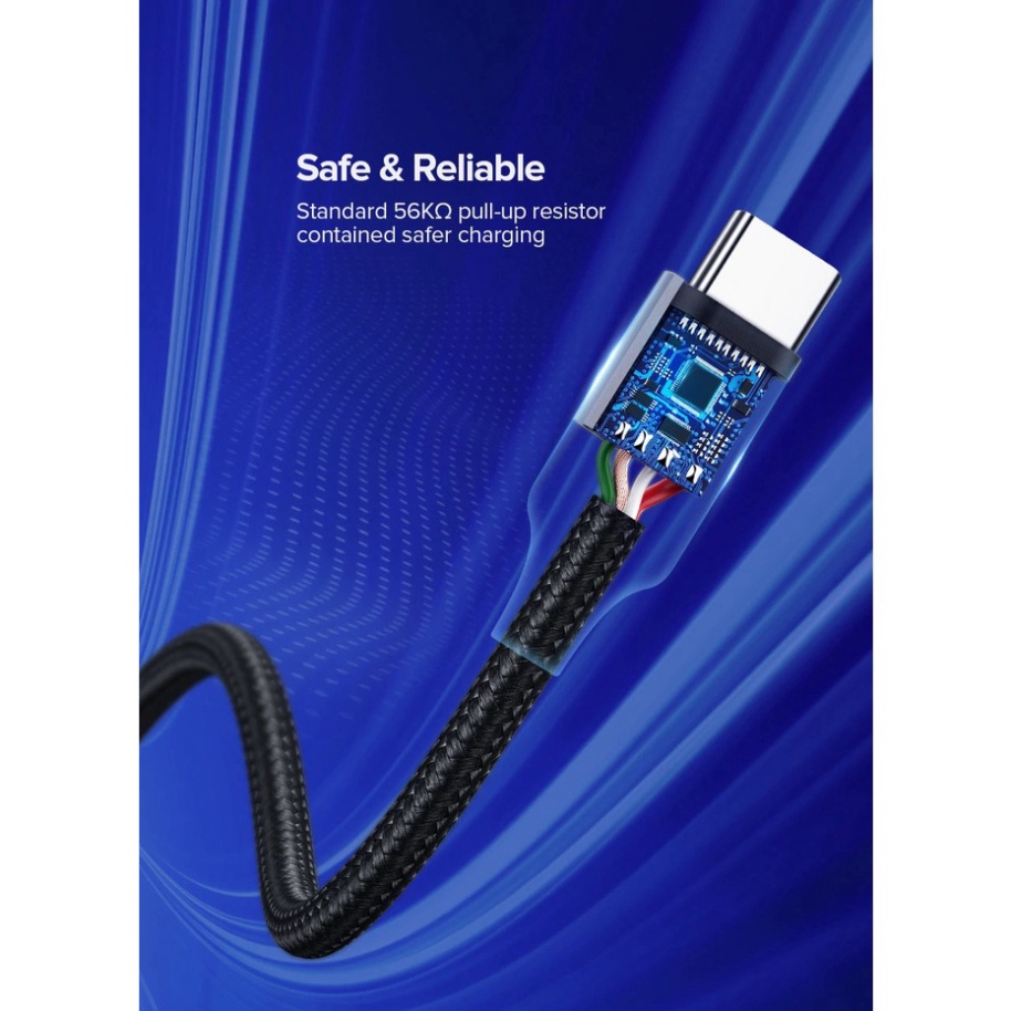 Cáp USB Type C Sạc Nhanh QC 3.0 18W Dây Dù Đầu Hợp Kim Nhôm Cao Cấp UGreen US288 Chính Hãng