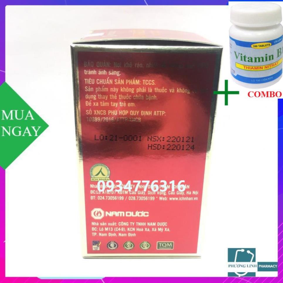 Combo Vitamin B1 chai 100 viên+ Sâm nhung bổ thận Nam Dược lọ 30 viên