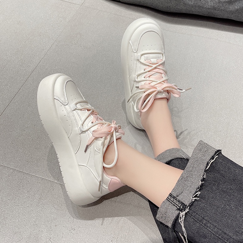 IELGY Giày Sneaker Đế Dày Hai Dây Cột Dây Thời Trang Cho Nữ