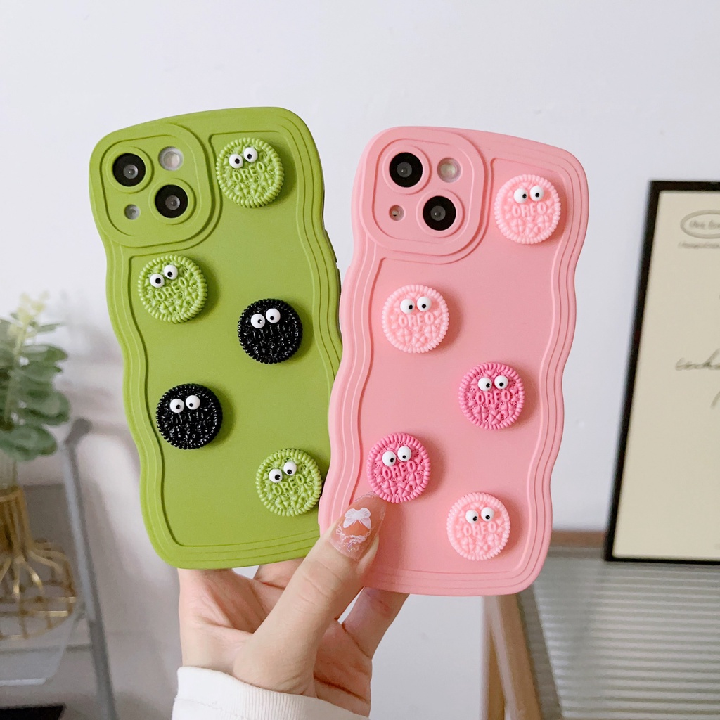 Ốp Điện Thoại Hình Bánh Quy 3D Có Dây Đeo Cho OPPO A97 R17 PRO R11S Reno 4 5 6 7 8