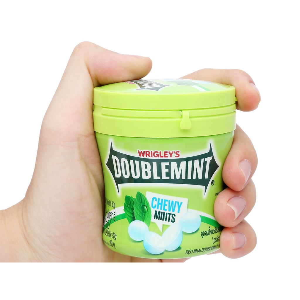 Kẹo nhai Doublemint Chewy Mints hương bạc hà hũ 80g