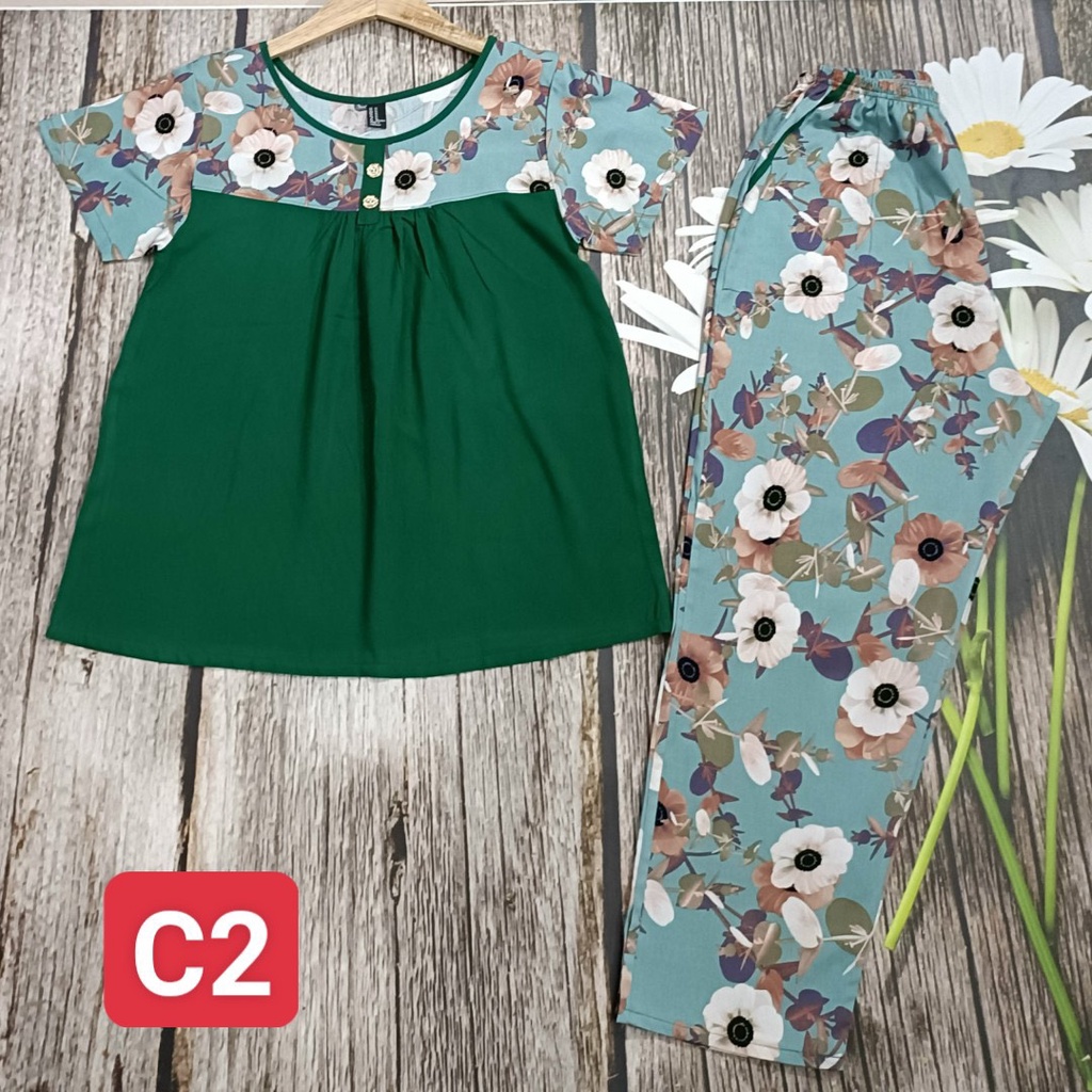 Đồ Mặc Nhà Vải Tole Trung Niên Tay Ngắn Quần Dài F21