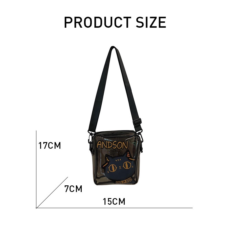 Túi Đeo Chéo Trong Suốt Hình Mèo Đáng Yêu Cho Nữ