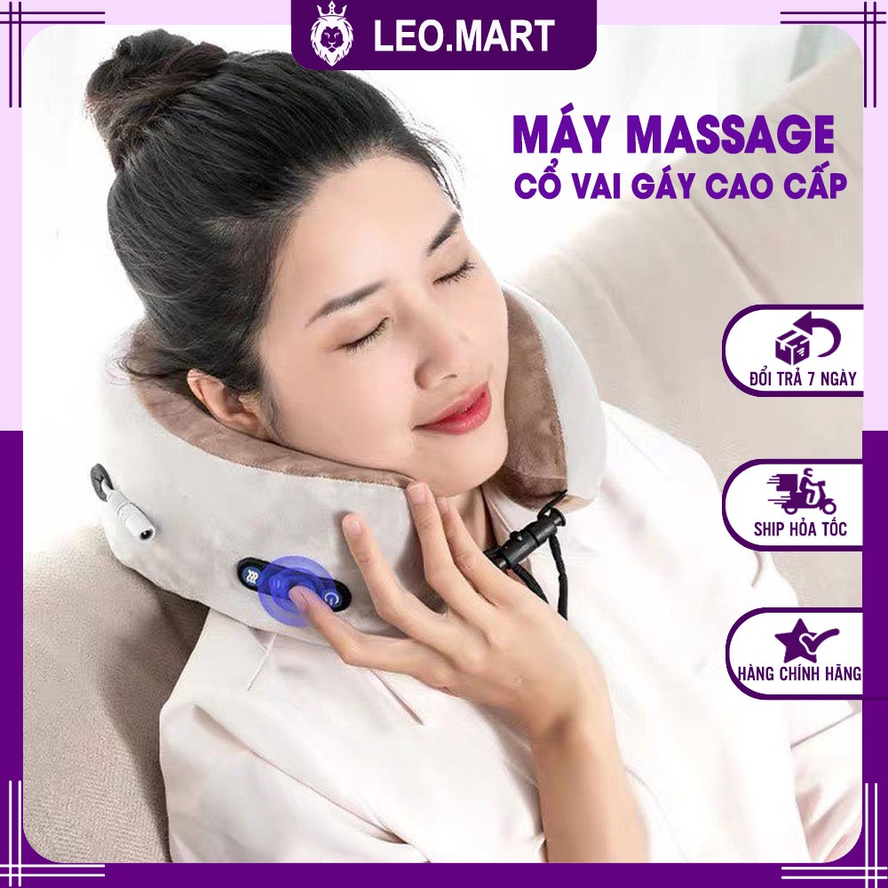 Gối massage cổ chữ U đa năng cao cấp, Máy mát xa cổ vai gáy hiệu quả kiêm gối ngủ tiện lợi 4 trong 1