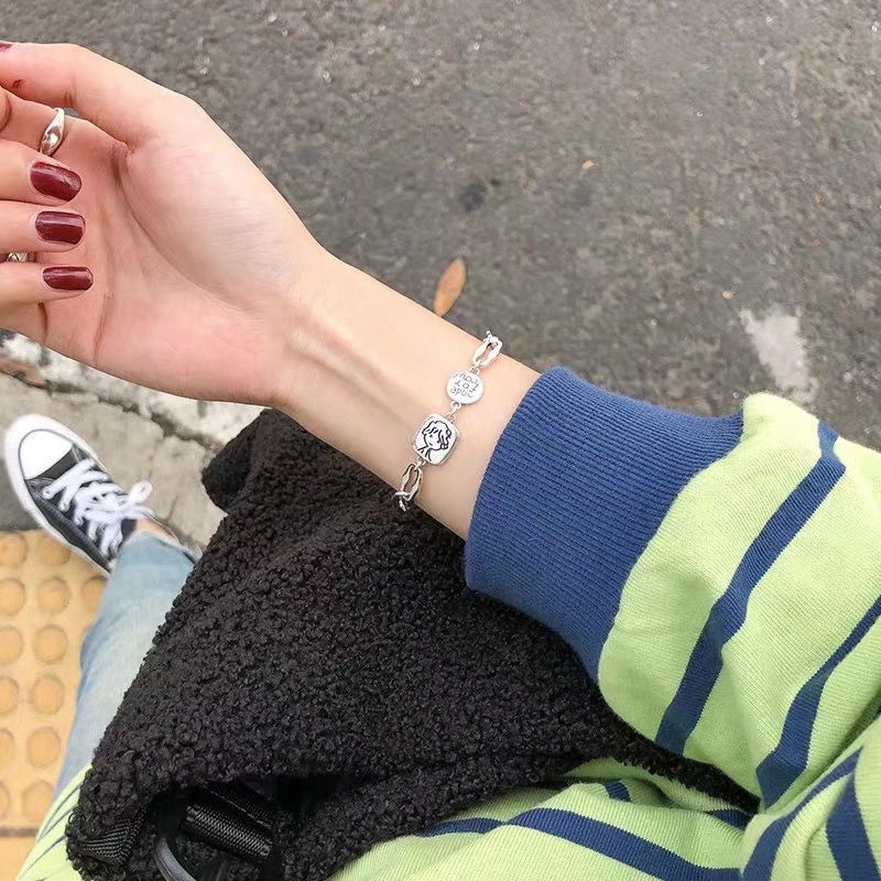 Vòng Tay Bạc Thiết Kế Thời Trang Hàn Quốc JP5