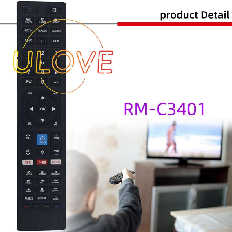 Remote Control for JVC RM-C3401 LT-50N750 LT-55N685AN LT-55N775AN LT-65N785A LT-75N785A LT-65N785AN 4K UHD Smart LED TV