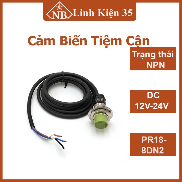 Linh kiện cảm biến tiệm cận PR18-8DN2 Autonics dòng PR Series 12-24VDC phát hiện kim loại